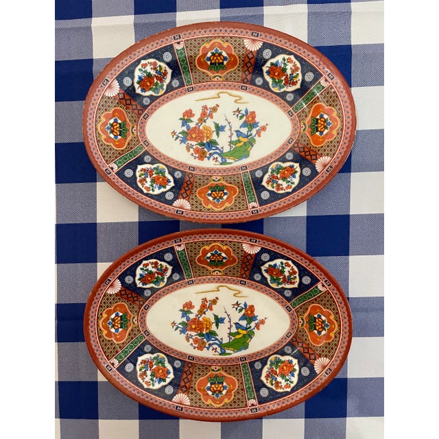 2010 Koyo Melamine Small Oval Imari Plates - a Pair For Sale In New Orleans - Image 6 of 7