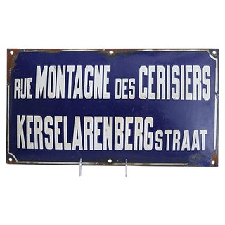 1930s French & Dutch Cherry Street Sign For Sale