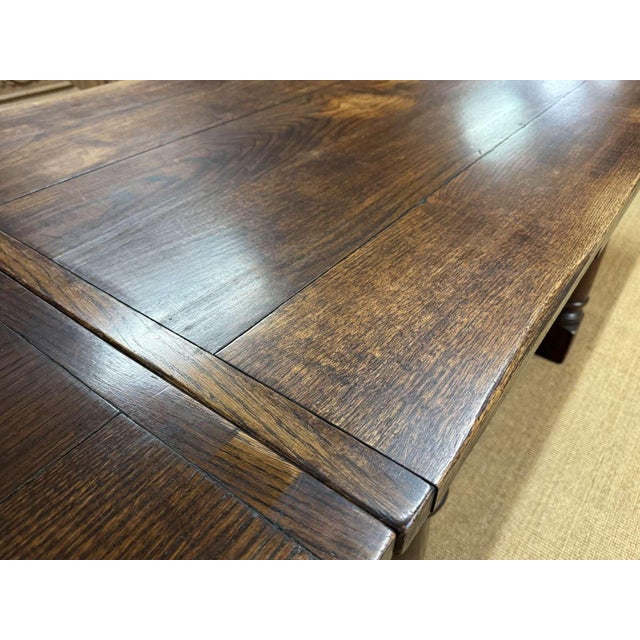Brown Late 19th Century English Monastery Table with Extensions in Elm and Oak For Sale - Image 8 of 18