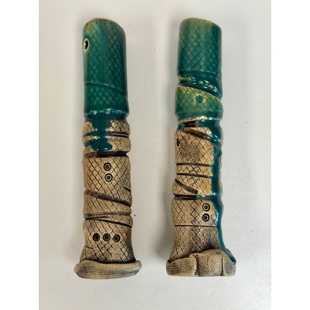 Gothic Vintage Richard Marshall Ceramic Candlesticks - A Pair For Sale - Image 3 of 8