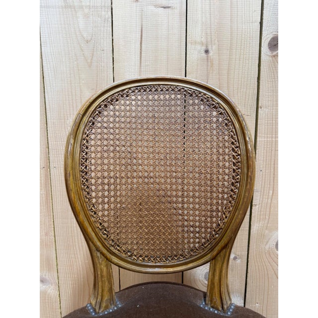 1960s Louis XVI Medallion Chairs in Wood and Caning, 1960s, Set of 6 For Sale - Image 5 of 9