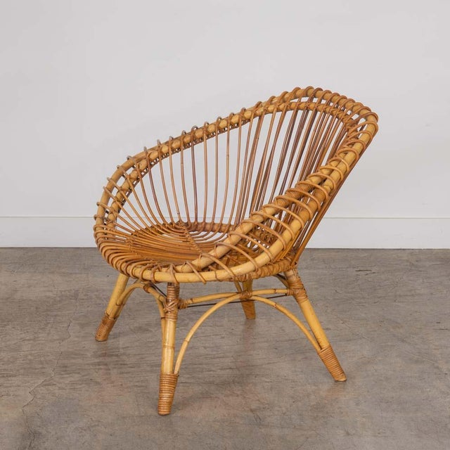 1960s 1960s Pair of Italian Rattan and Bamboo Chairs For Sale - Image 5 of 18
