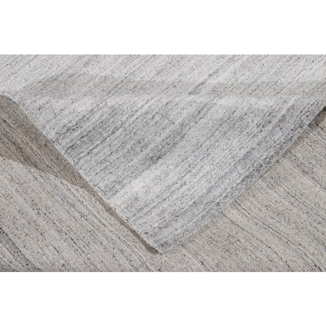 Contemporary 21st Century Modern Solid Wool Rug For Sale - Image 3 of 13