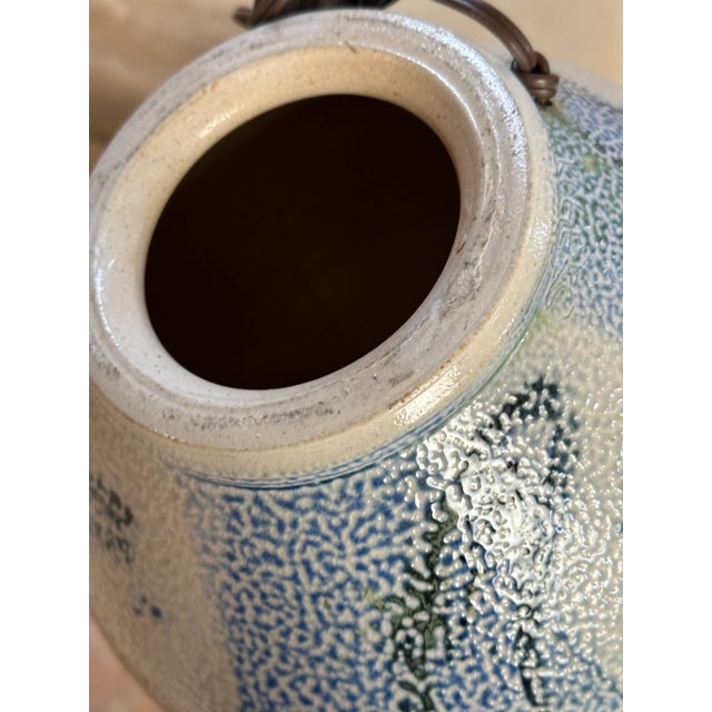 Royal Blue Vintage Studio Art Pottery Lamp For Sale - Image 8 of 10