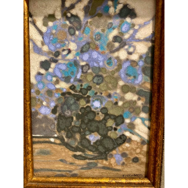 Mid-Century Modern Small Abstract Flower Painting by North Carolina Artist Nanci Blair Closson For Sale - Image 3 of 6