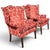 Late 20th Century Pair of Late 20th Century Custom Upholstered Wingback Armchairs in Red and Ivory Floral Cut Velvet For Sale - Image 5 of 14