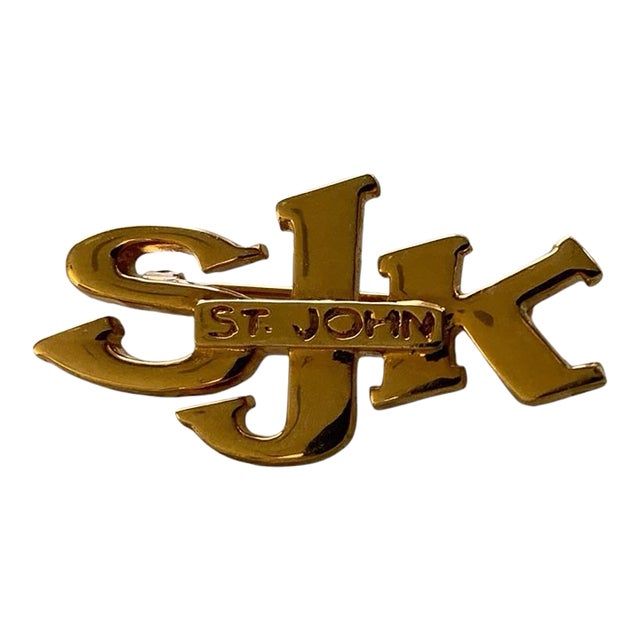 Vintage St John Knits Gold Toned Hat Pin or Brooch For Sale
