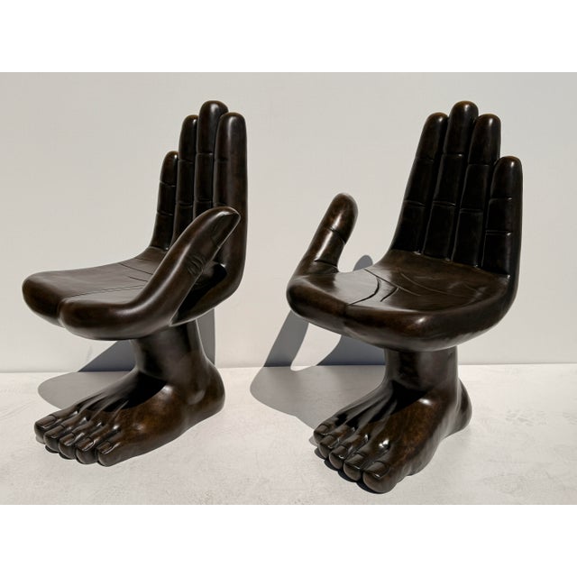 Plastic Pair of “Hand & Foot” Surrealist Boudoir Chairs For Sale - Image 7 of 12