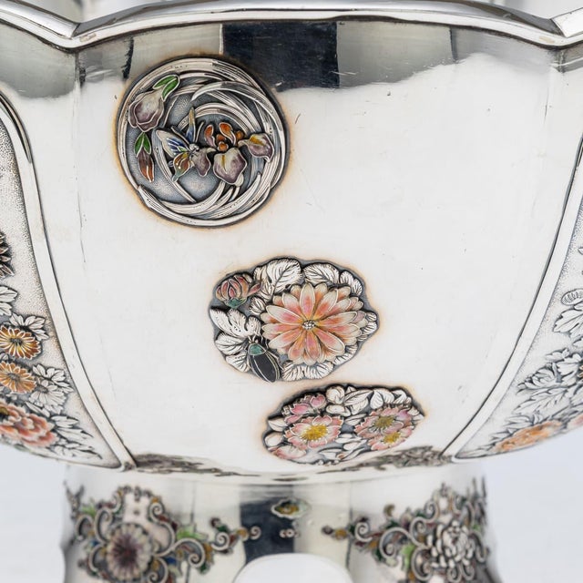 Antique Japanese Meiji Silver and Enamel Bowl, 1900s For Sale - Image 11 of 18