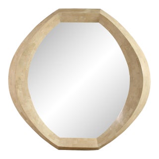 Mid Century Modern Tessellated Stone Oval Mirror by Robert Marcius For Sale