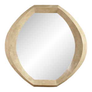 Mid Century Modern Tessellated Stone Oval Mirror by Robert Marcius