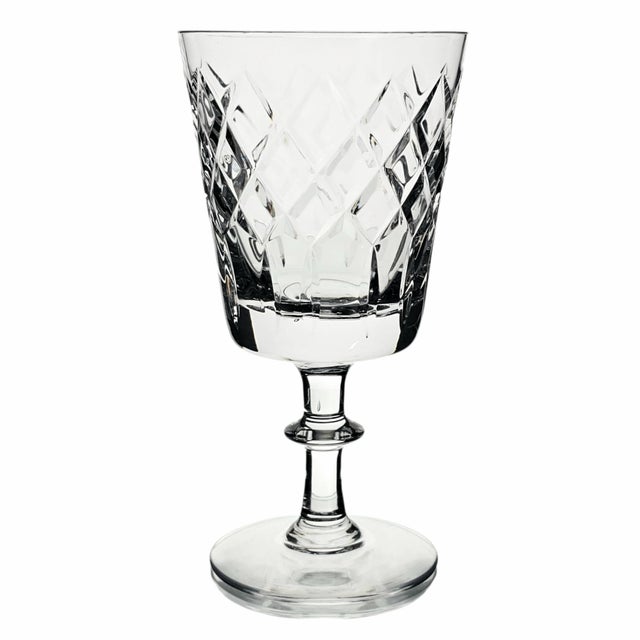 Webb and Corbett Late 20th Century Webb Corbett Wec2 English Lead Crystal Water Goblets Set of 8 For Sale - Image 4 of 11