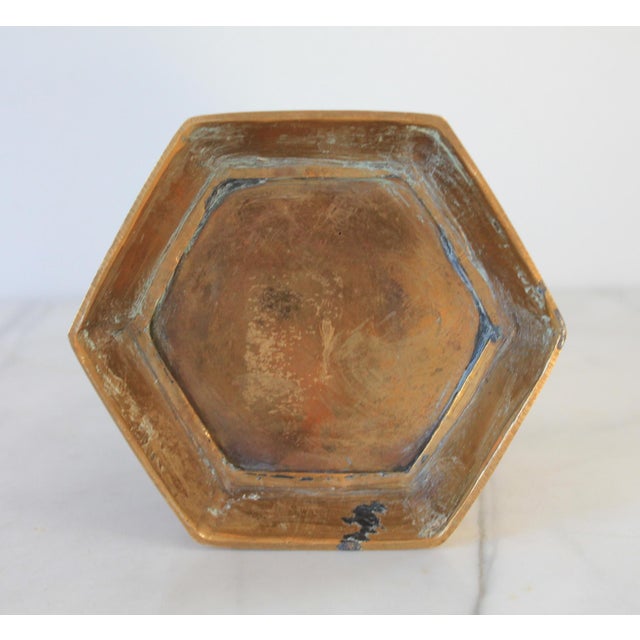 Metal Vintage Octagonal Lidded Brass Trinket Box For Sale - Image 7 of 8