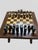 Mid-Century Modern Walnut Chess Table With Hand-Carved Figures. Spain, 1960s For Sale - Image 3 of 12