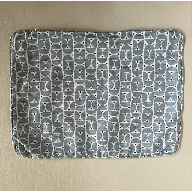 Sky Blue Schumacher Geometric Blue and White Pattern Pillow Cover For Sale - Image 8 of 8