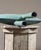 Vintage Japanese Modernist Turquoise Double Stem Ikebana Ceramic Vessel, Signed For Sale - Image 10 of 11