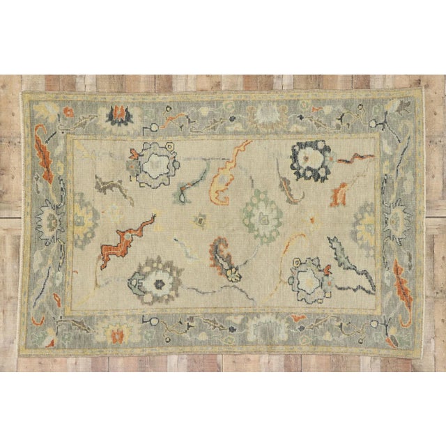 Oyster Gray Turkish Oushak Rug - 04'10 X 07'03 For Sale - Image 8 of 9