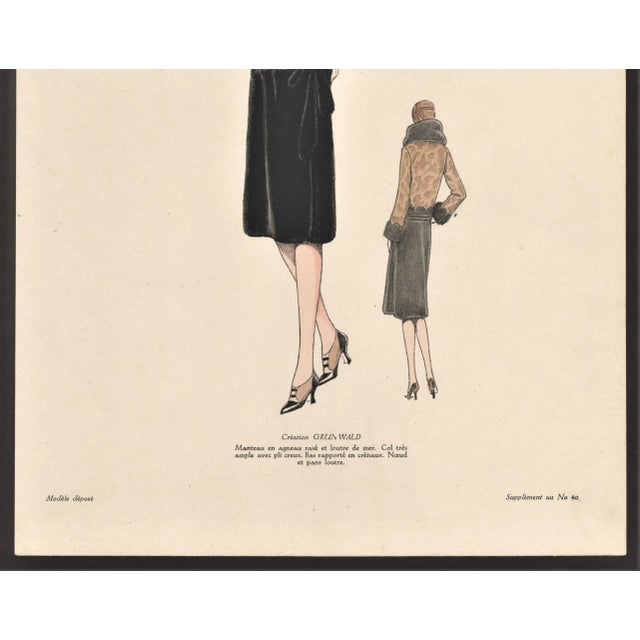 Art Deco 1920s French Art Deco Couture Fashion Print For Sale - Image 3 of 5