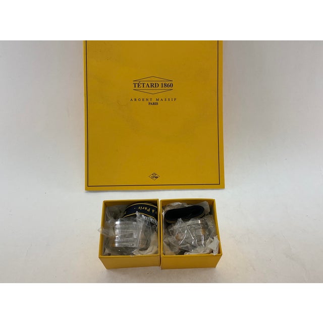 New 1990s Set of 3 Refined Sterling Silver Round Napkin Rings, Gadroon. For Sale - Image 10 of 16