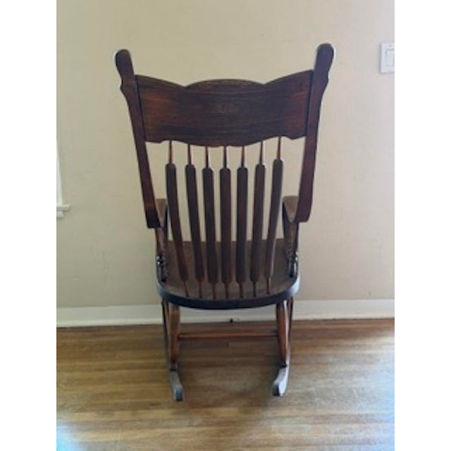 American Antique Rocking Chair With Embellishments and Masterful Elegant Arms and Back! For Sale - Image 3 of 13
