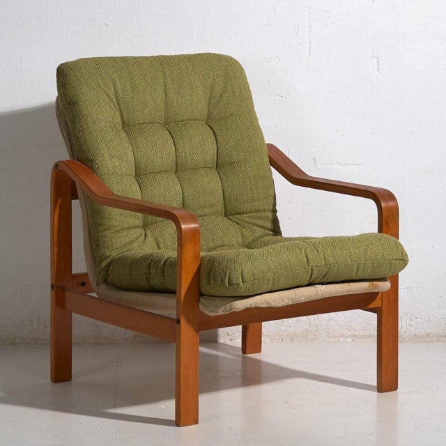 Green Vintage Lounge Chair in Green For Sale - Image 8 of 8