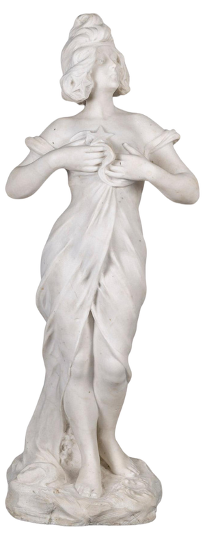 Art Nouveau White Marble Sculpture, 1900s
