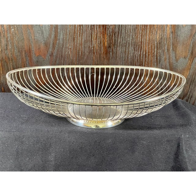 Metal Vintage Mid-Century Modern Silverplate Bread Baskets - a Pair For Sale - Image 7 of 13
