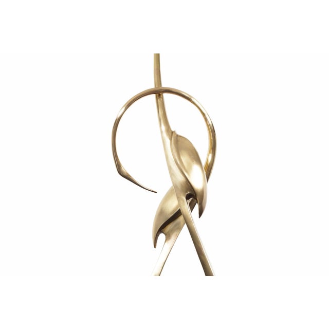 1950s Vintage Life-Size Brass Crane Sculpture by Boris Lovet-Lorski, 1950s For Sale - Image 5 of 10