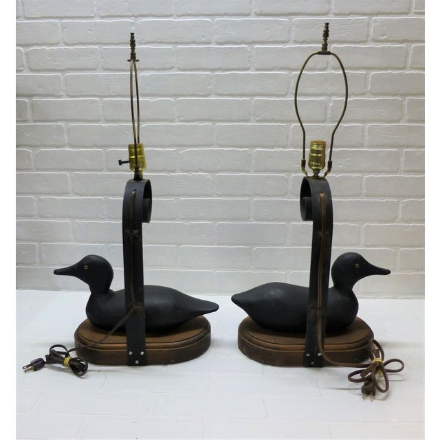 Vintage Carved Wood Decoy Duck Lamps a Pair Chairish