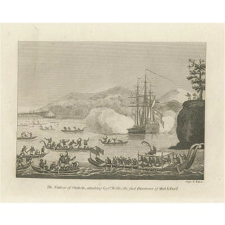 Cooke, The Standoff at Tahiti with Captain Wallis, 1801, Engraving For Sale