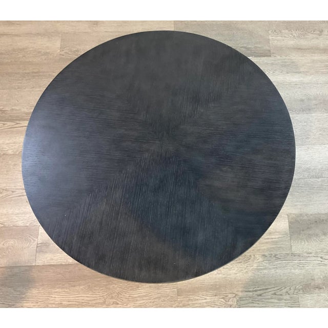 Modern Made Goods Modern Matte Black Oak and Raffia Marcel Side Table For Sale - Image 3 of 3