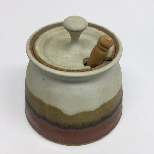 Artisan Hand Thrown Clay Salt or Sugar Cellar For Sale - Image 10 of 11