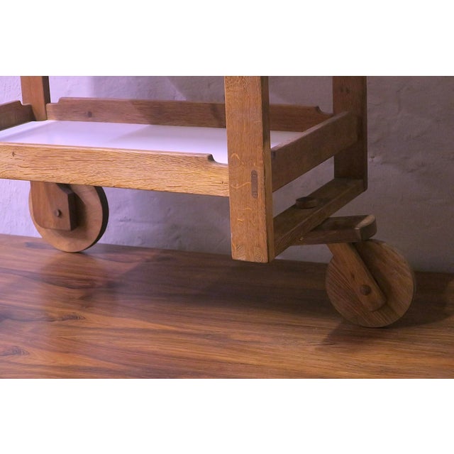 Mid-Century Modern Scandinavian Bar Cart in Oak, 1950s For Sale - Image 12 of 15