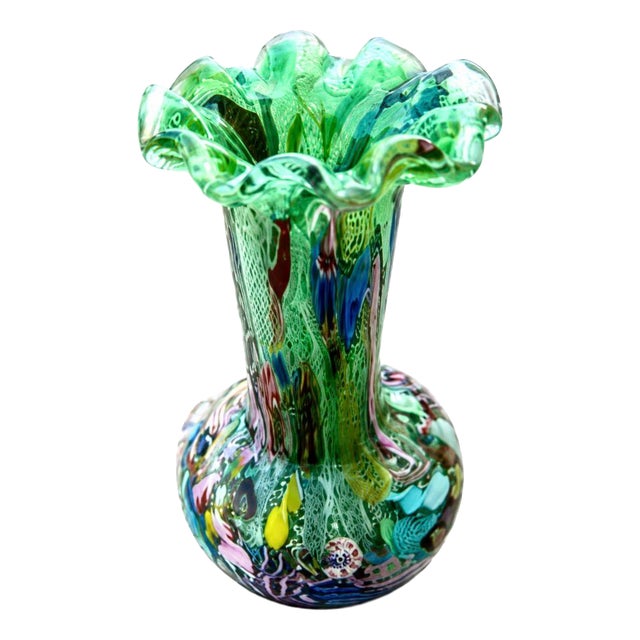 Tutti Frutti Murano Glass Vase from A.Ve.M., 1950s For Sale