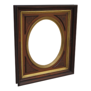 Eastlake Late 1800s Walnut Picture Mirror Frame 5600