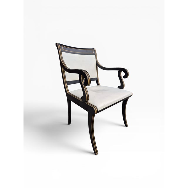 1950s Kittinger Set of 8 Ebonized & Gilt Neoclassical Dining Chairs For Sale In Boston - Image 6 of 12