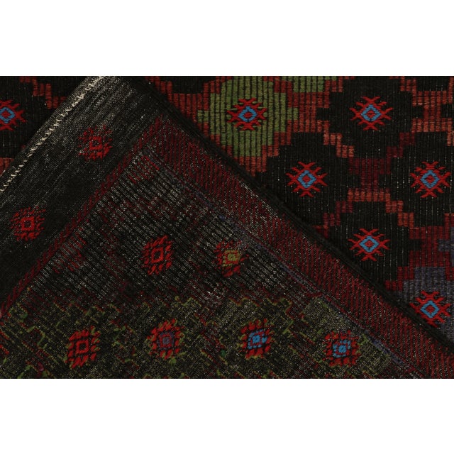 Vintage Cecim Tribal Kilim in Black and Red Embroidered Geometric Patterns For Sale In New York - Image 6 of 6