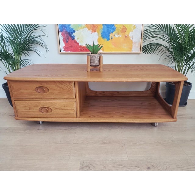 1990s Mid-Century Modern Minerva Coffee Table in Elm by Lucian Ercolani for Ercol, 1990s For Sale - Image 5 of 18