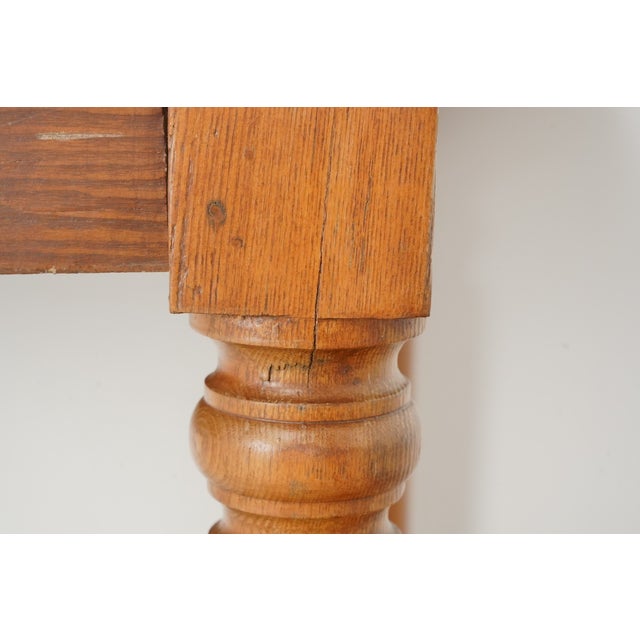 Mid 20th Century Reclaimed 7.5 Ft. Oak Farmhouse Dining Table For Sale - Image 12 of 12