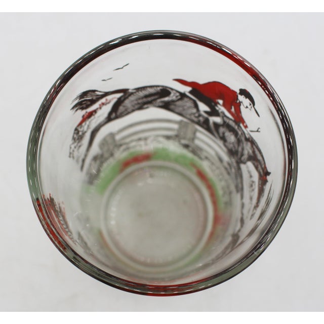 Circa 1950s "Tally Ho" Fox Hunting Highball Glasses by Hazel-Atlas For Sale In Raleigh - Image 6 of 7