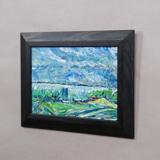 Impressionist Gollenshausen, Lake Chiemsee – Oil Painting by Alexander Michael, 1994 For Sale - Image 3 of 7