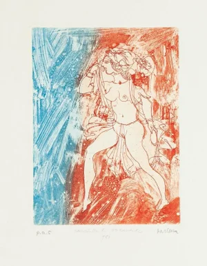 Atlantic Girl - Original Etching by Sergio Barletta - 1980s 1980s