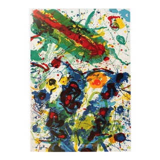 2004 Sam Francis 'Untitled SF-341' Modernism Multicolor,Gold,Green,White,Yellow,Blue,Black & White,Black Germany Offset Lithograph For Sale