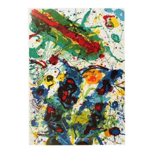 2004 Sam Francis 'Untitled SF-341' Modernism Multicolor,Gold,Green,White,Yellow,Blue,Black & White,Black Germany Offset Lithograph