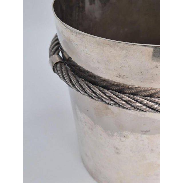 Silver plate Wine Cooler with decor of a twisted metal rope, attr. Célestin Osselin, early 20th Century France. with daisy...