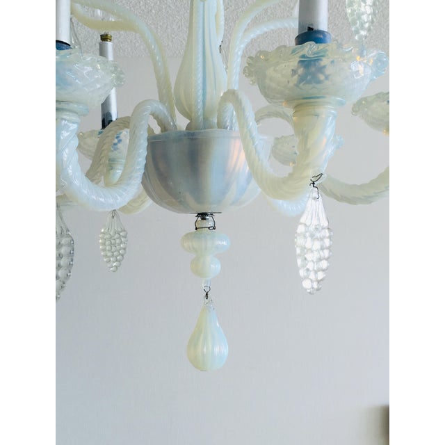 Murano Vintage Opalescent Murano Glass Chandelier For Sale - Image 4 of 13