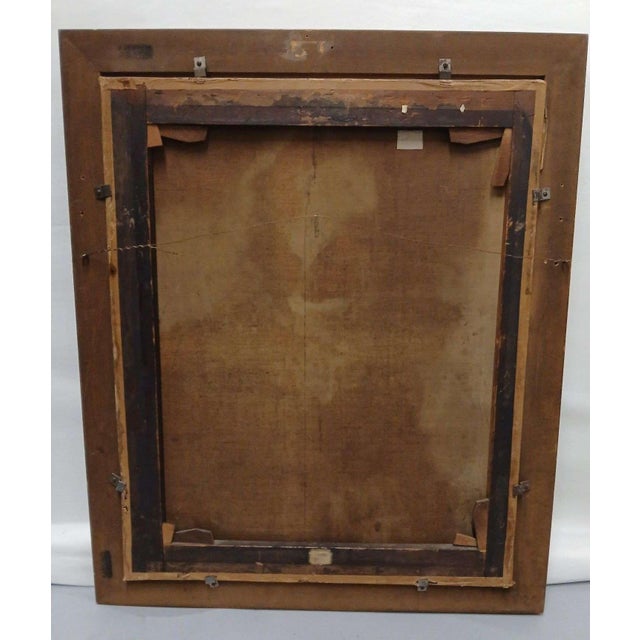 Early 19th Century Antique Portrait, Oil on Canvas Large - Signed For Sale - Image 5 of 5