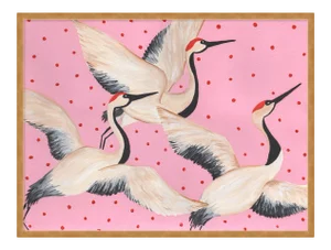 Babette, Cleo & Estelle Rouleau by Willa Heart in Gold Framed Paper, Large Art Print