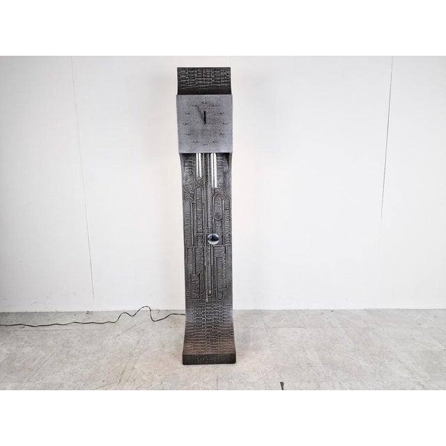 Vintage Brutalist Standing Clock, 1970s For Sale - Image 4 of 12