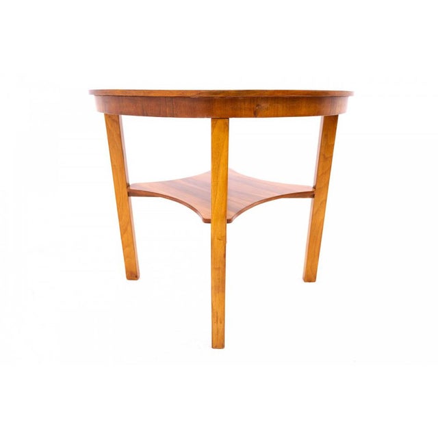 Wood Art Deco Round Table, Poland, 1950 For Sale - Image 7 of 8